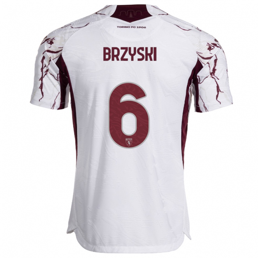 ילדים איגור אוסקר בז׳יסקי #6 לבן בורגונדי הרחק ג'רזי 2025/26 חולצה קצרה