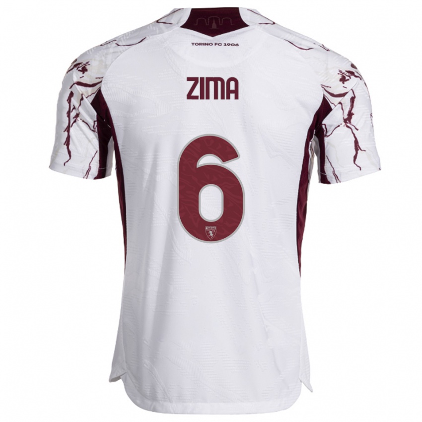 ילדים דויד זימה #6 לבן בורגונדי הרחק ג'רזי 2025/26 חולצה קצרה