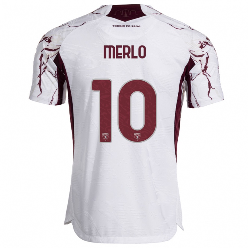 ילדים מתיה מרלו #10 לבן בורגונדי הרחק ג'רזי 2025/26 חולצה קצרה