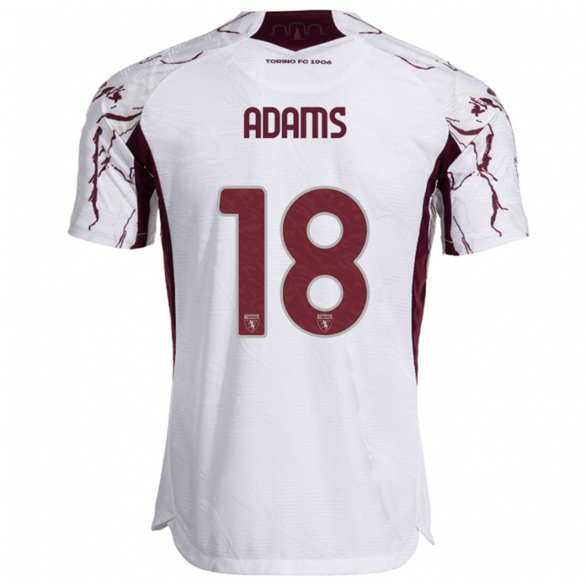 ילדים צ'ה אדמס #18 לבן בורגונדי הרחק ג'רזי 2025/26 חולצה קצרה