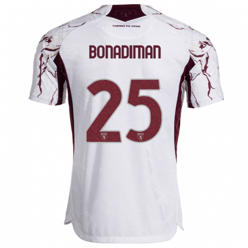 ילדים מתאו בונדימן #25 לבן בורגונדי הרחק ג'רזי 2025/26 חולצה קצרה