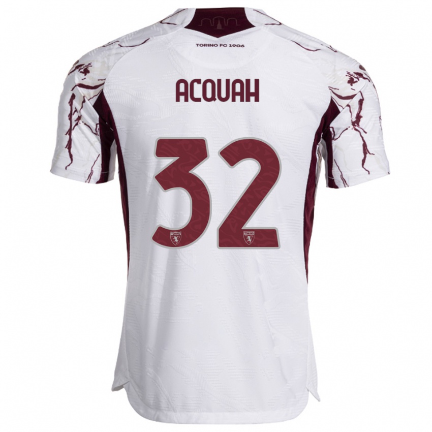 ילדים חוכמה אקווה #32 לבן בורגונדי הרחק ג'רזי 2025/26 חולצה קצרה