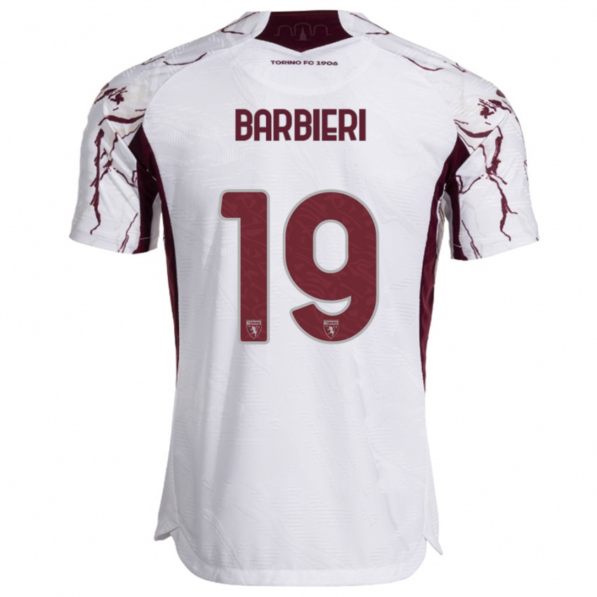 ילדים רפאלה ברביירי #19 לבן בורגונדי הרחק ג'רזי 2025/26 חולצה קצרה