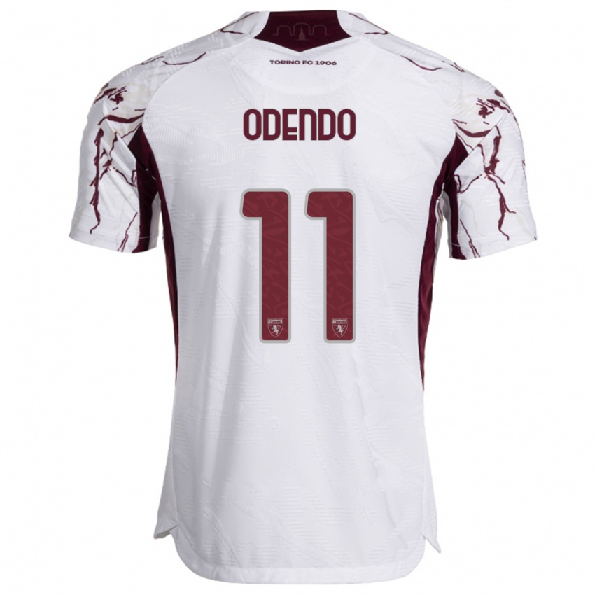 ילדים Patrick Odendo #11 לבן בורגונדי הרחק ג'רזי 2025/26 חולצה קצרה