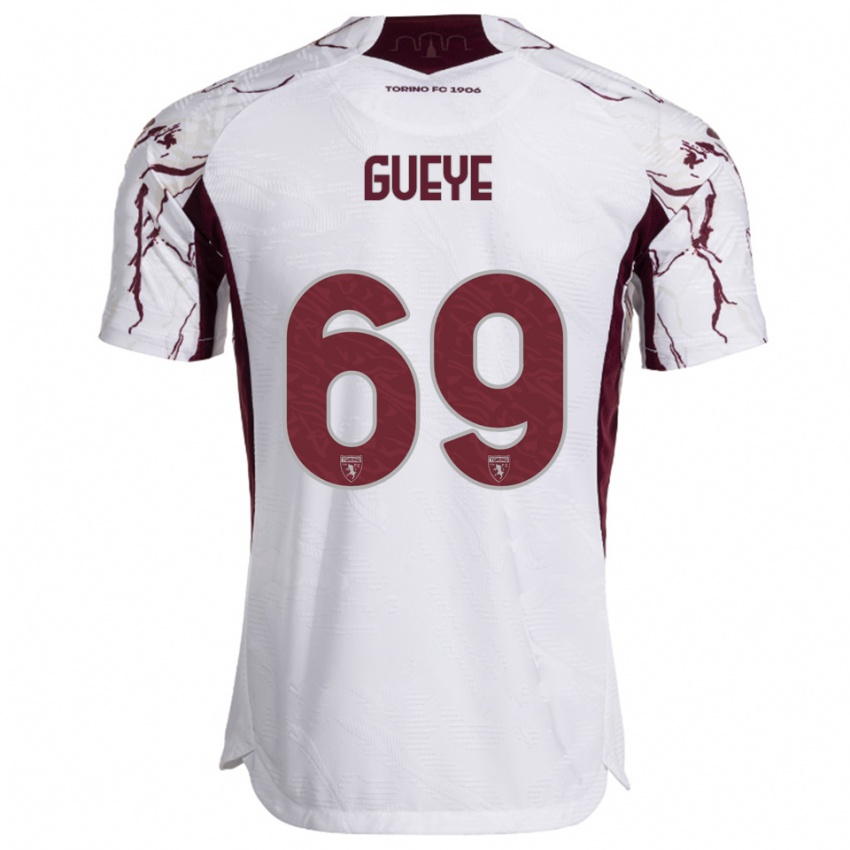 ילדים עוסמאן סרינה גוואי #69 לבן בורגונדי הרחק ג'רזי 2025/26 חולצה קצרה