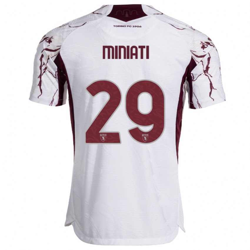 ילדים אליסה מיניאטי #29 לבן בורגונדי הרחק ג'רזי 2025/26 חולצה קצרה