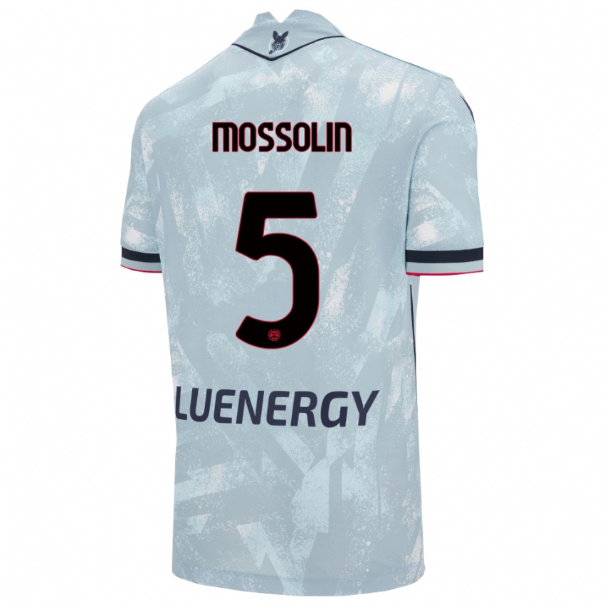 ילדים Lorenzo Mossolin #5 תכלת שחור הרחק ג'רזי 2025/26 חולצה קצרה