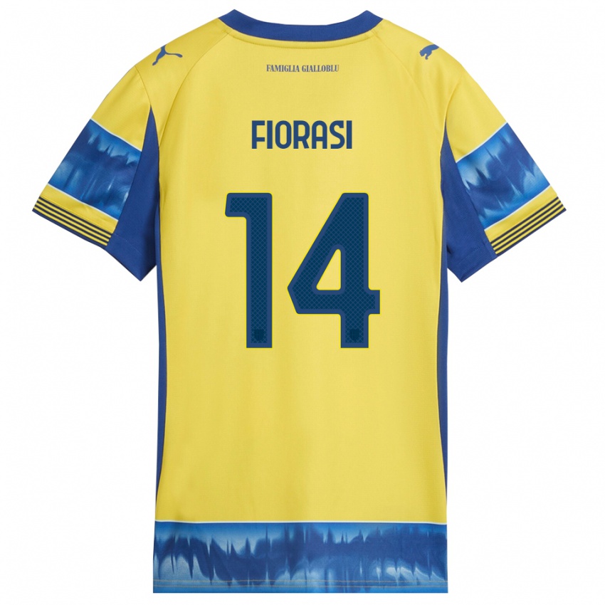 ילדים Pietro Fiorasi #14 צהוב כחול הרחק ג'רזי 2025/26 חולצה קצרה