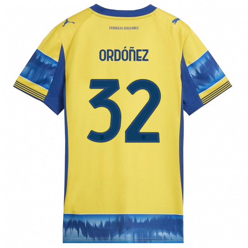 ילדים כריסטיאן אורדונייס #32 צהוב כחול הרחק ג'רזי 2025/26 חולצה קצרה