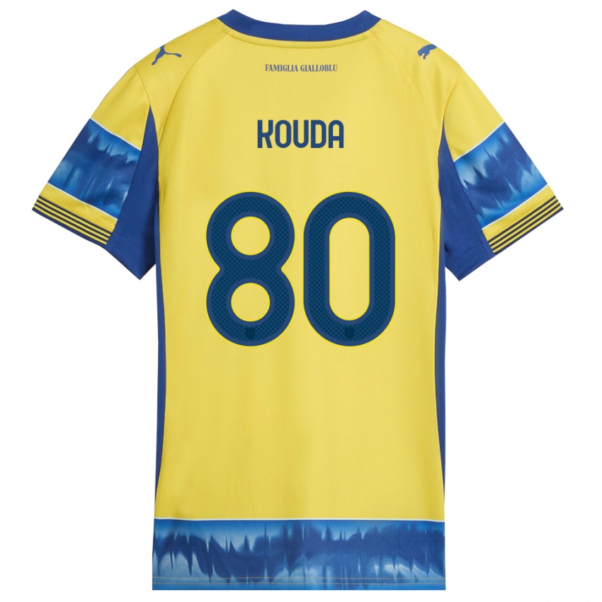 ילדים ראשיד קואדה #80 צהוב כחול הרחק ג'רזי 2025/26 חולצה קצרה