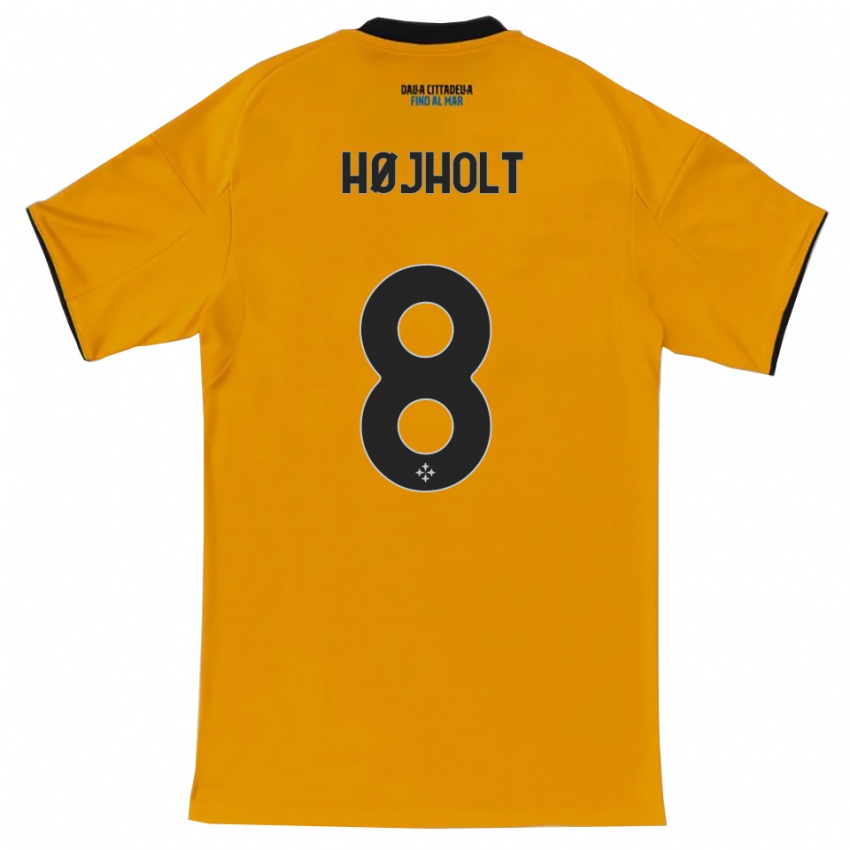 ילדים Malthe Højholt #8 כתום כחול הרחק ג'רזי 2025/26 חולצה קצרה