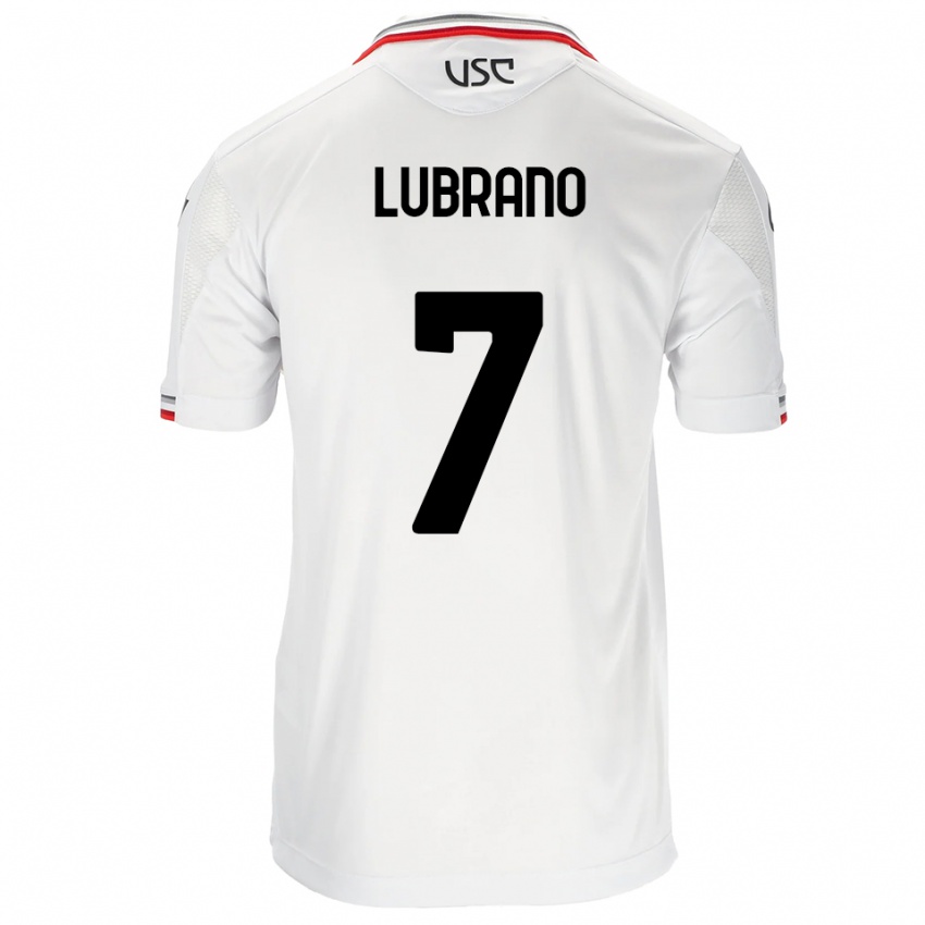 ילדים Antonio Lubrano #7 לבן אדום הרחק ג'רזי 2025/26 חולצה קצרה