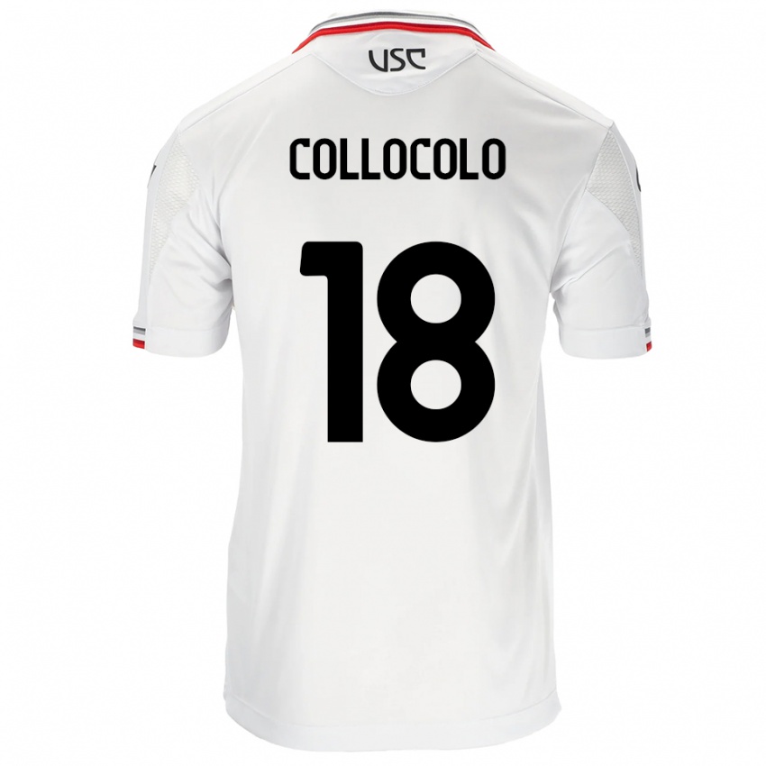ילדים Michele Collocolo #18 לבן אדום הרחק ג'רזי 2025/26 חולצה קצרה