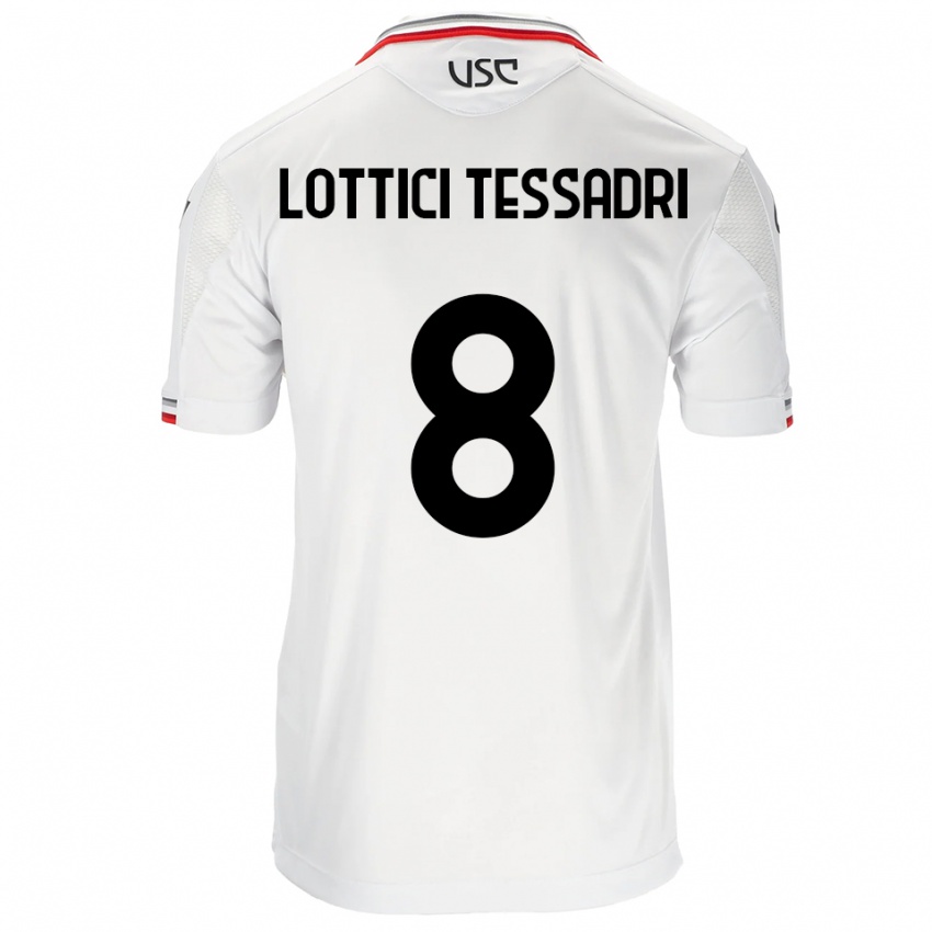 ילדים Simone Lottici Tessadri #8 לבן אדום הרחק ג'רזי 2025/26 חולצה קצרה
