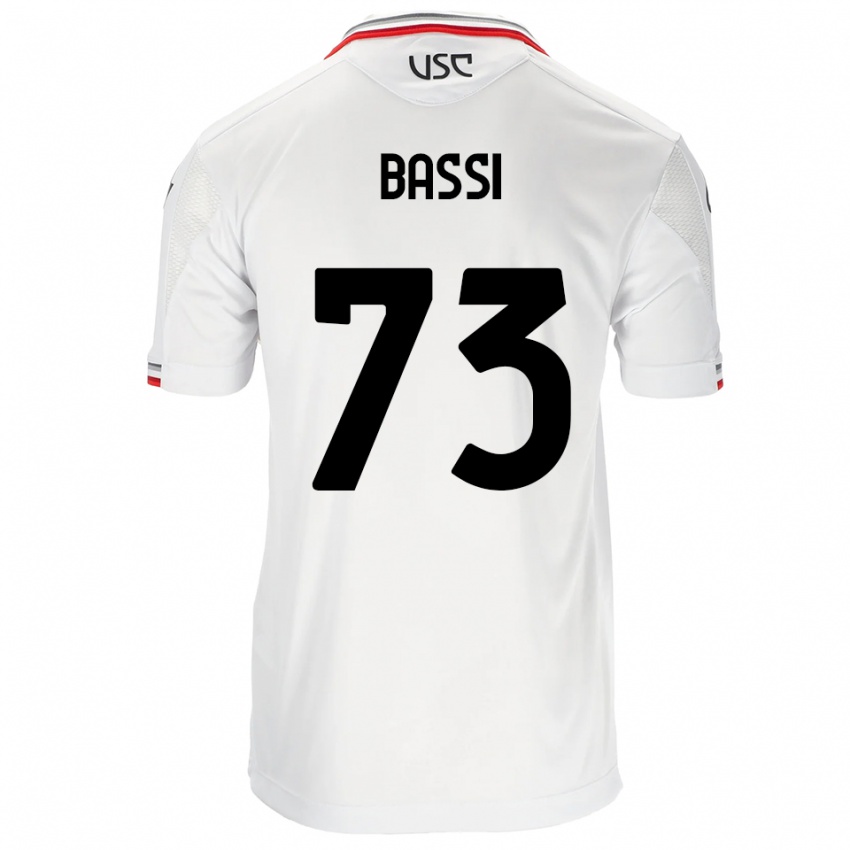 ילדים Emanuele Bassi #73 לבן אדום הרחק ג'רזי 2025/26 חולצה קצרה