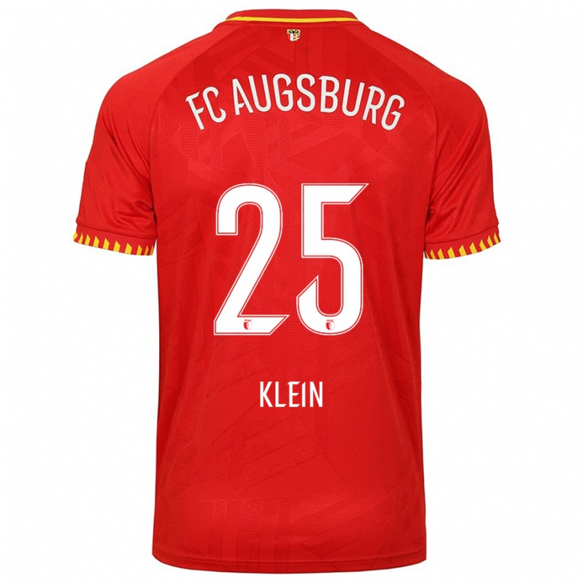 ילדים Daniel Klein #25 אדום צהוב הרחק ג'רזי 2025/26 חולצה קצרה