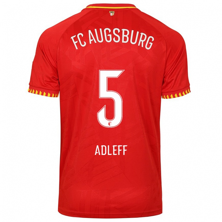 ילדים Milo Adleff #5 אדום צהוב הרחק ג'רזי 2025/26 חולצה קצרה