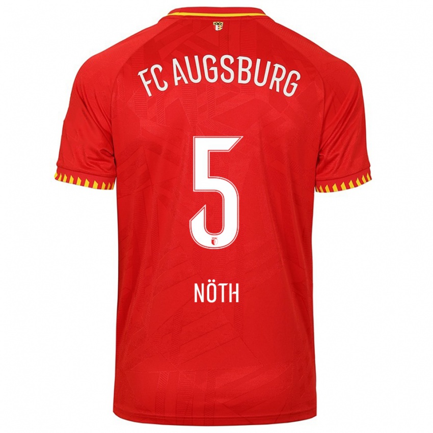 ילדים Antonia Nöth #5 אדום צהוב הרחק ג'רזי 2025/26 חולצה קצרה