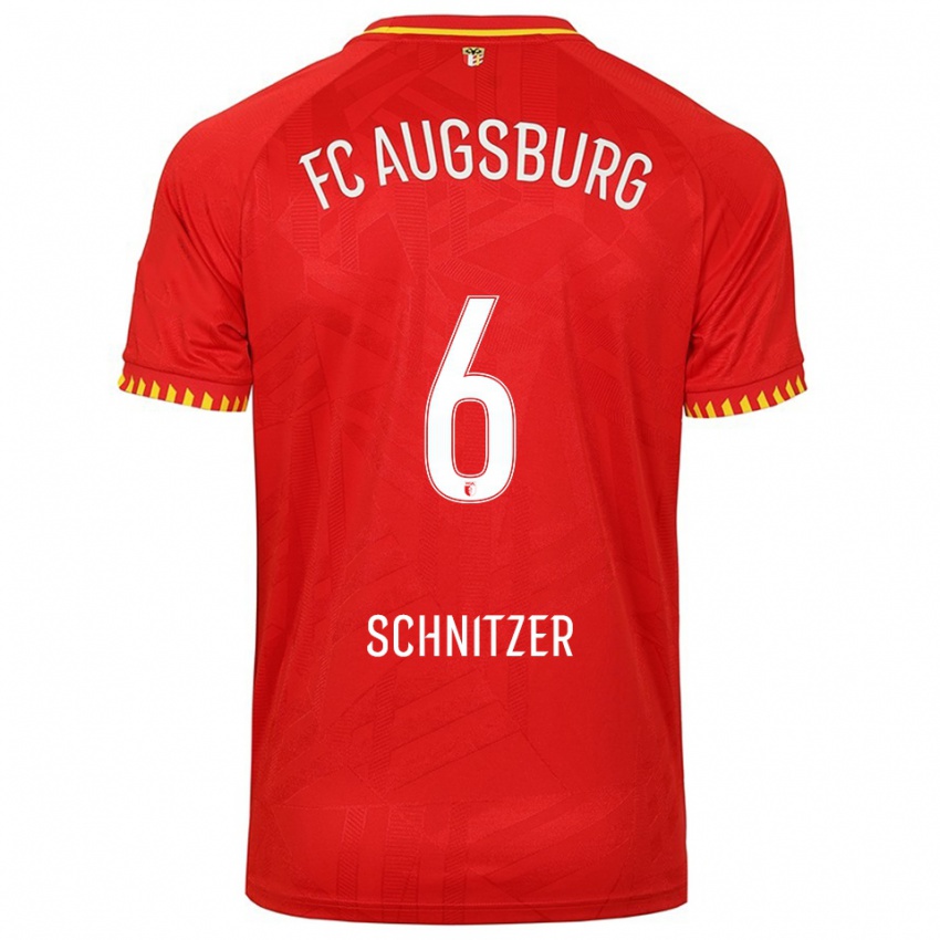 ילדים טים שניצר #6 אדום צהוב הרחק ג'רזי 2025/26 חולצה קצרה