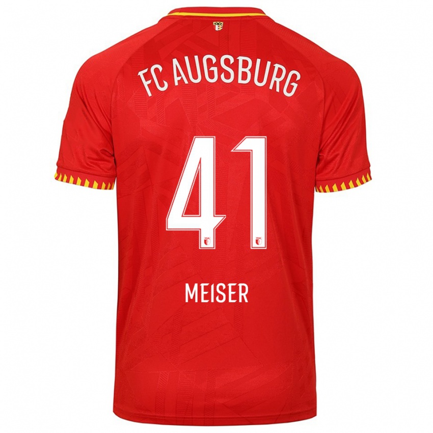 ילדים Felix Meiser #41 אדום צהוב הרחק ג'רזי 2025/26 חולצה קצרה