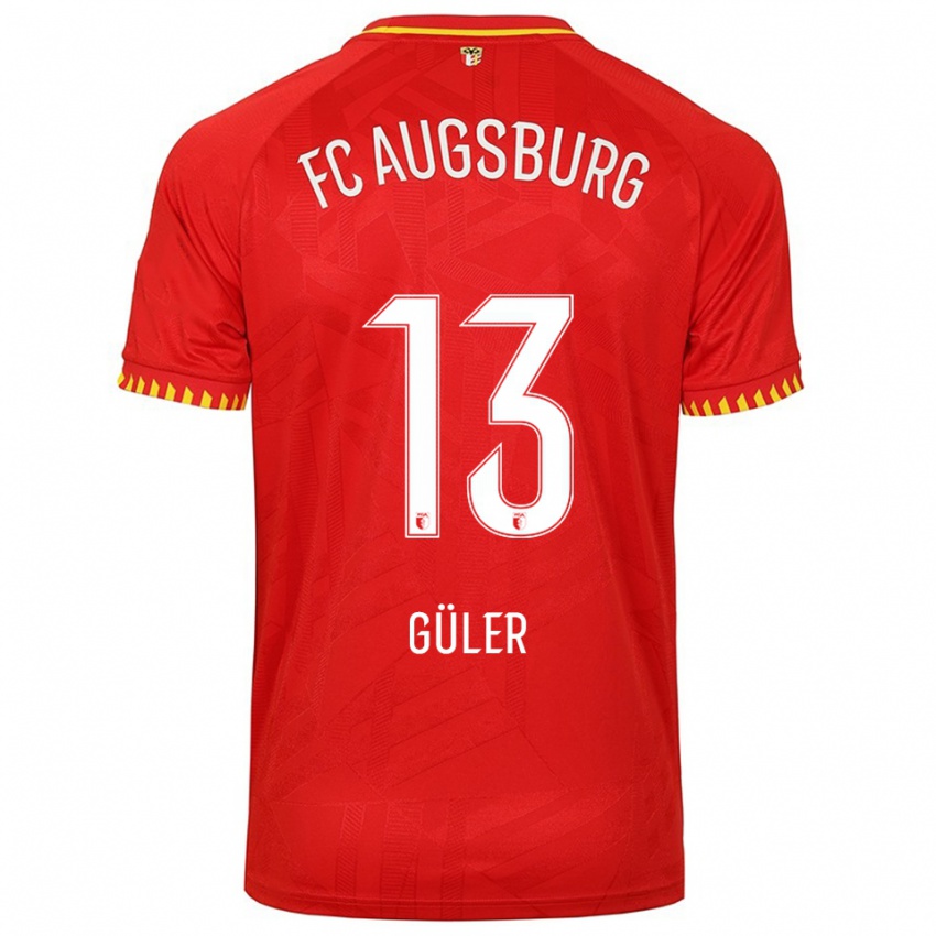 ילדים Mete Güler #13 אדום צהוב הרחק ג'רזי 2025/26 חולצה קצרה