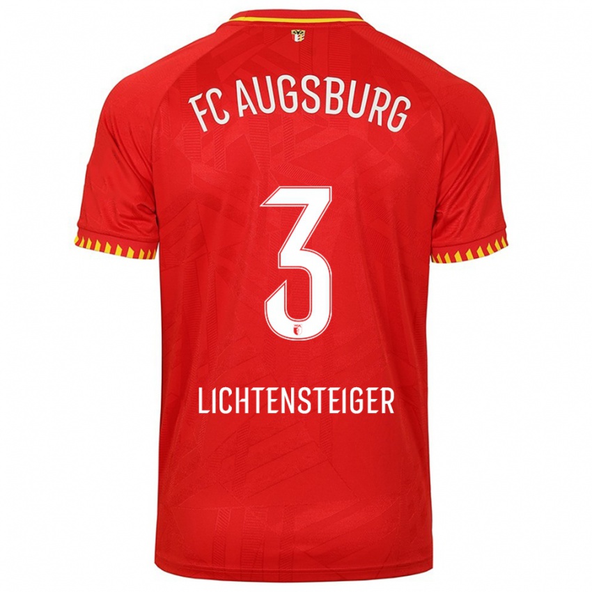 ילדים דייוויד ליכטנשטייגר #3 אדום צהוב הרחק ג'רזי 2025/26 חולצה קצרה
