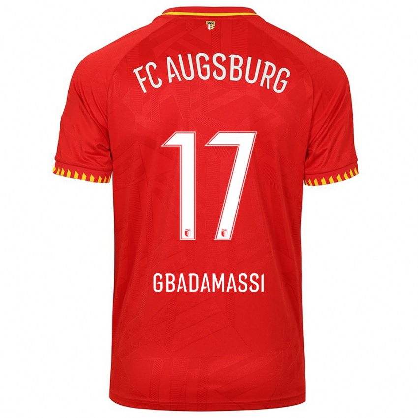 ילדים Rayane Gbadamassi #17 אדום צהוב הרחק ג'רזי 2025/26 חולצה קצרה