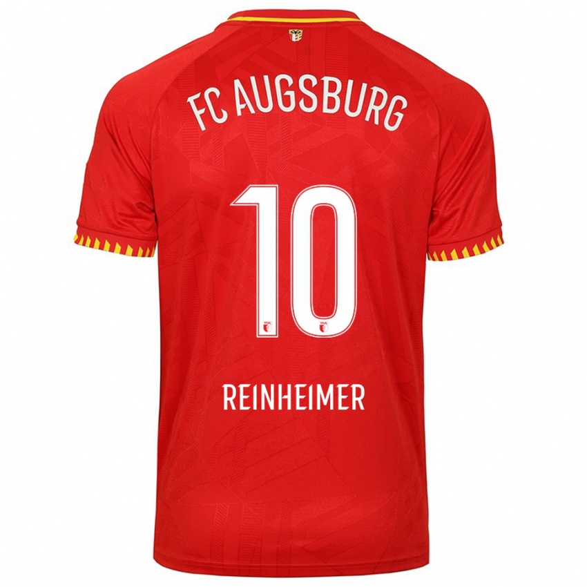 ילדים Pirmin Reinheimer #10 אדום צהוב הרחק ג'רזי 2025/26 חולצה קצרה