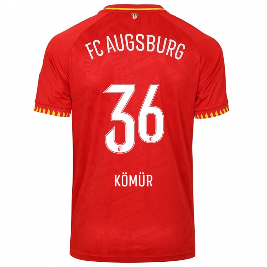 ילדים Mert Kömür #36 אדום צהוב הרחק ג'רזי 2025/26 חולצה קצרה
