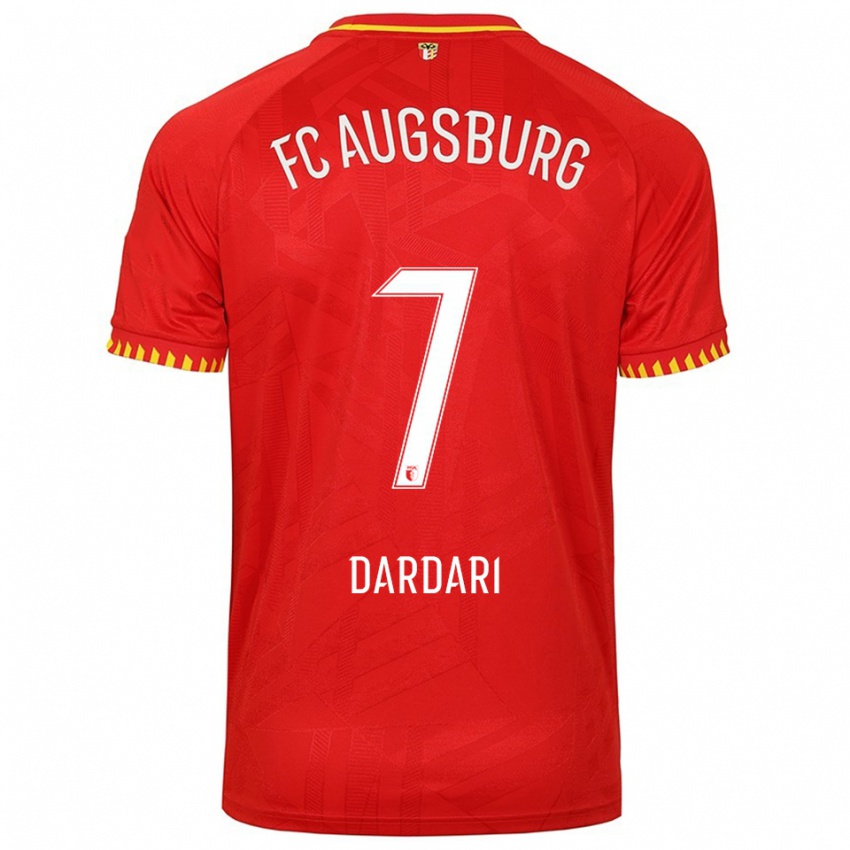 ילדים איימן דרדרי #7 אדום צהוב הרחק ג'רזי 2025/26 חולצה קצרה