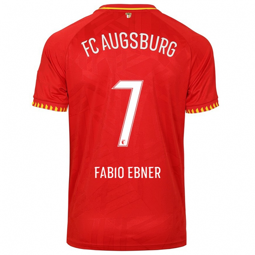 ילדים פאביו אבנר #7 אדום צהוב הרחק ג'רזי 2025/26 חולצה קצרה