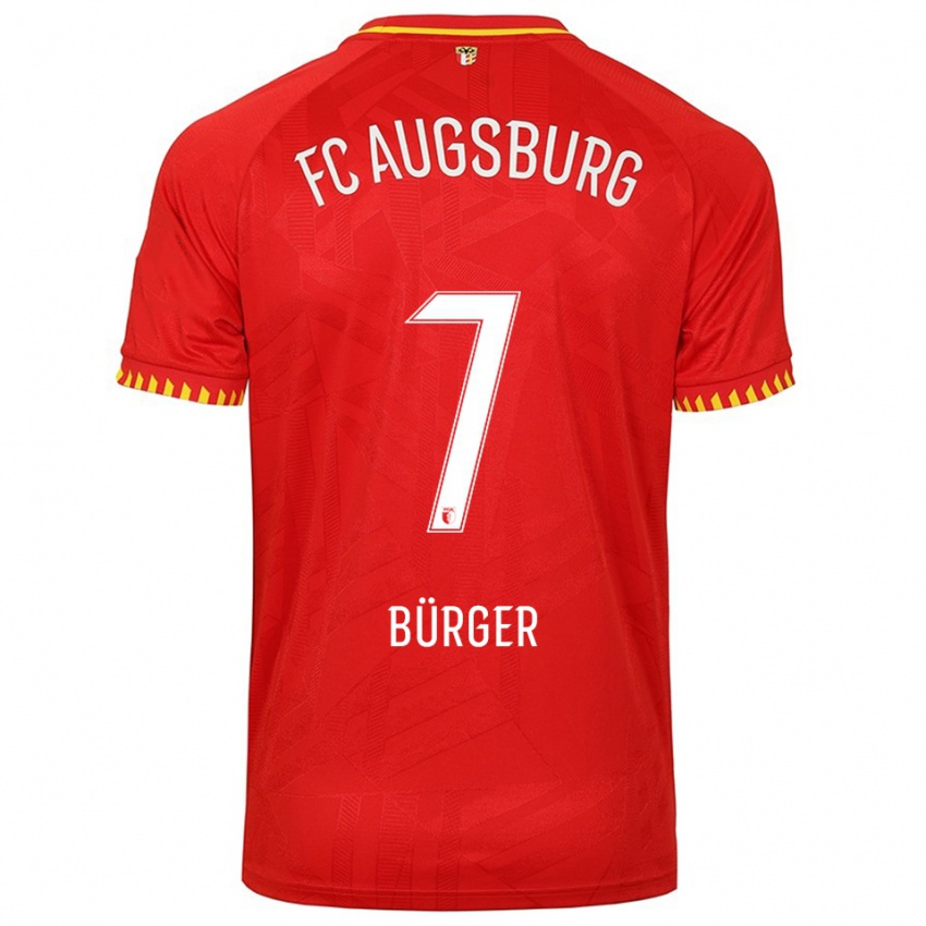 ילדים Anja Bürger #7 אדום צהוב הרחק ג'רזי 2025/26 חולצה קצרה