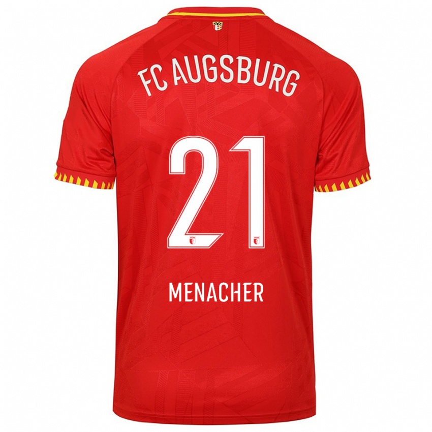 ילדים Anton Menacher #21 אדום צהוב הרחק ג'רזי 2025/26 חולצה קצרה
