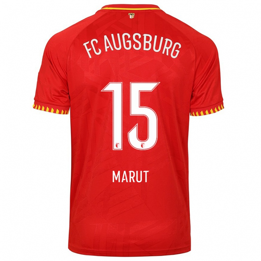 ילדים Makary Marut #15 אדום צהוב הרחק ג'רזי 2025/26 חולצה קצרה