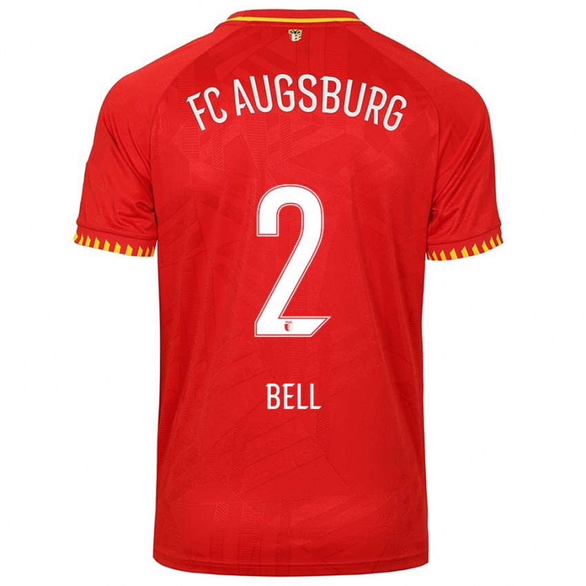 ילדים Julian Bell #2 אדום צהוב הרחק ג'רזי 2025/26 חולצה קצרה