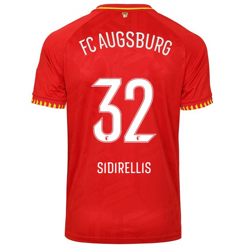 ילדים Konstantinos Sidirellis #32 אדום צהוב הרחק ג'רזי 2025/26 חולצה קצרה