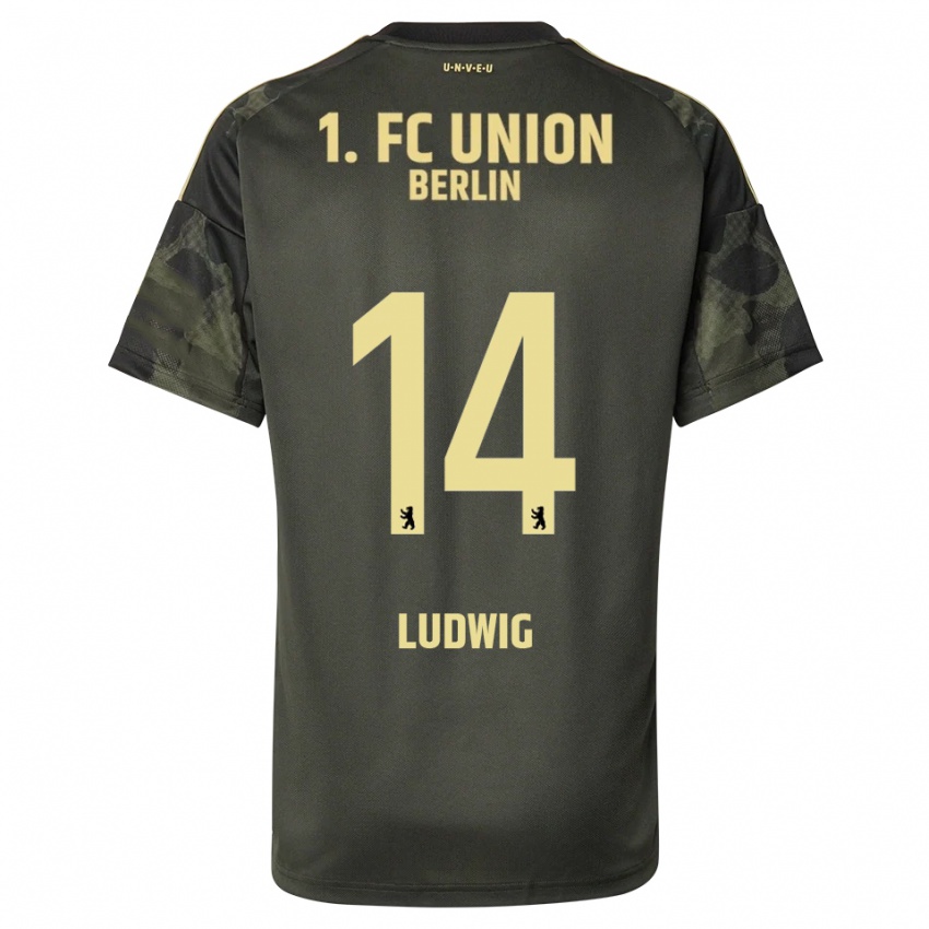 ילדים Brandon Ludwig #14 ירוק כהה שחור הרחק ג'רזי 2025/26 חולצה קצרה