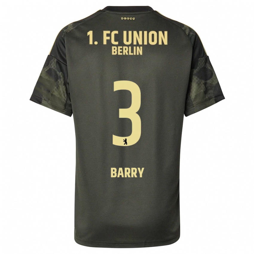 ילדים Sadou Barry #3 ירוק כהה שחור הרחק ג'רזי 2025/26 חולצה קצרה