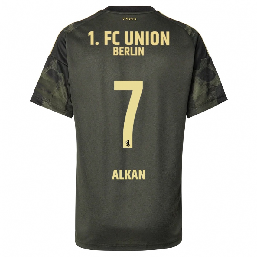 ילדים מוסה אלקאן #7 ירוק כהה שחור הרחק ג'רזי 2025/26 חולצה קצרה