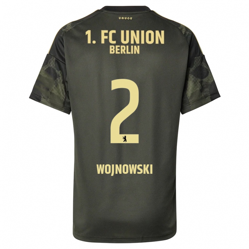 ילדים Wiktorian Wojnowski #2 ירוק כהה שחור הרחק ג'רזי 2025/26 חולצה קצרה