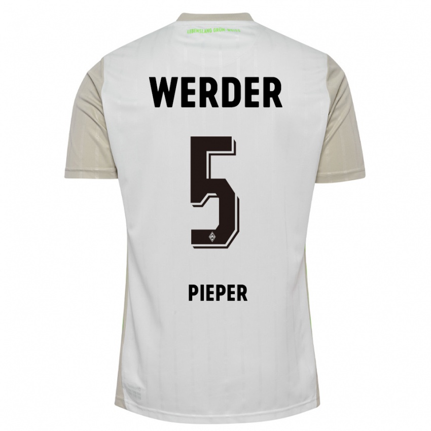 ילדים עמוס פיפר #5 לבן שחור הרחק ג'רזי 2025/26 חולצה קצרה