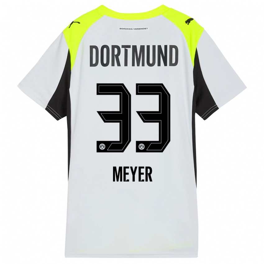 ילדים אלכסנדר מאייר #33 צהוב פלואורסצנטי הרחק ג'רזי 2025/26 חולצה קצרה