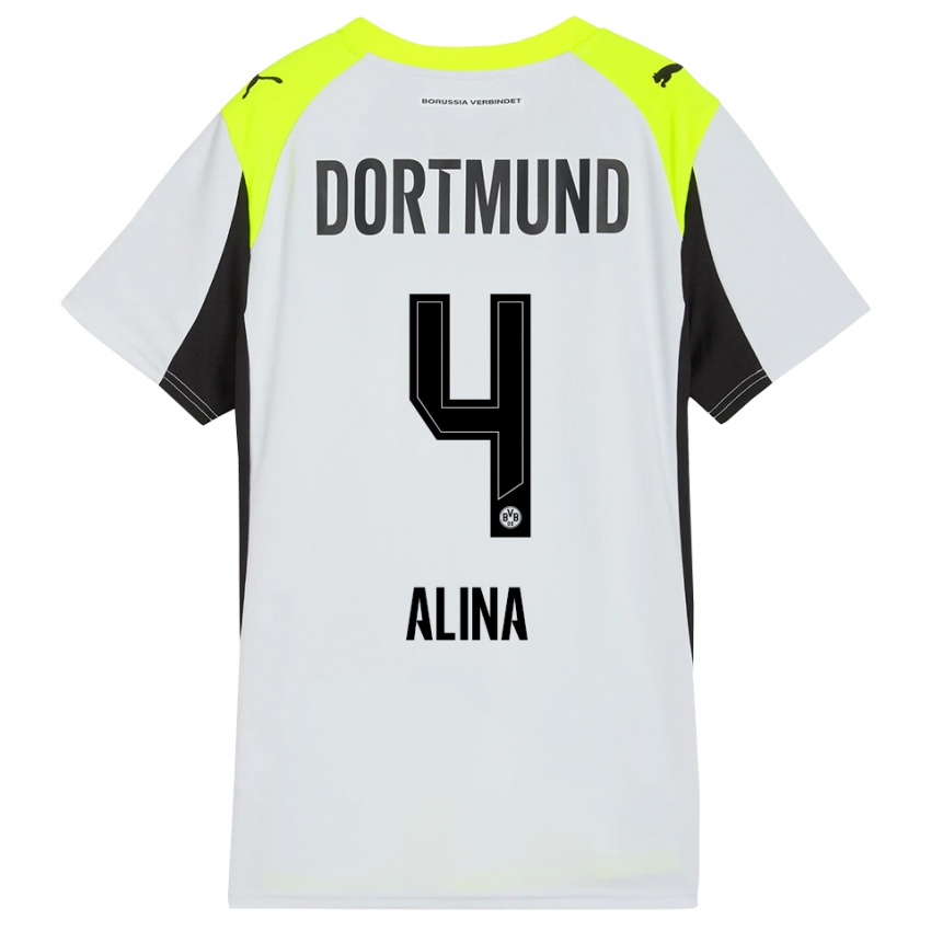 ילדים גריסילס אלינה #4 צהוב פלואורסצנטי הרחק ג'רזי 2025/26 חולצה קצרה