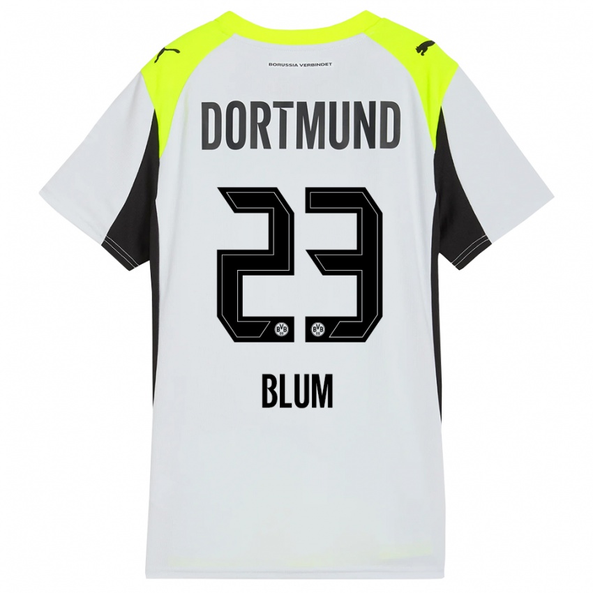 ילדים Caroline Blum #23 צהוב פלואורסצנטי הרחק ג'רזי 2025/26 חולצה קצרה