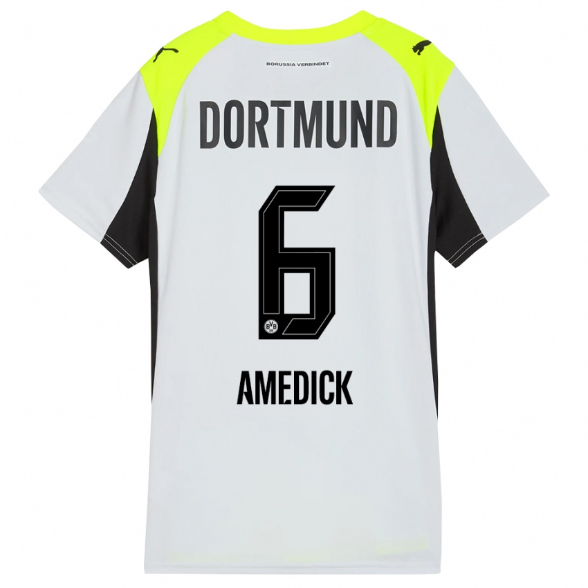 ילדים מייק אמדיק #6 צהוב פלואורסצנטי הרחק ג'רזי 2025/26 חולצה קצרה