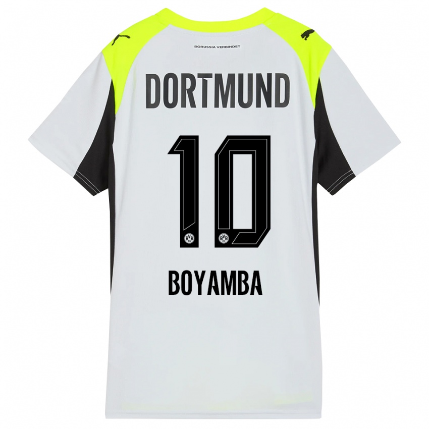 ילדים ג׳וסף בויאמבה #10 צהוב פלואורסצנטי הרחק ג'רזי 2025/26 חולצה קצרה