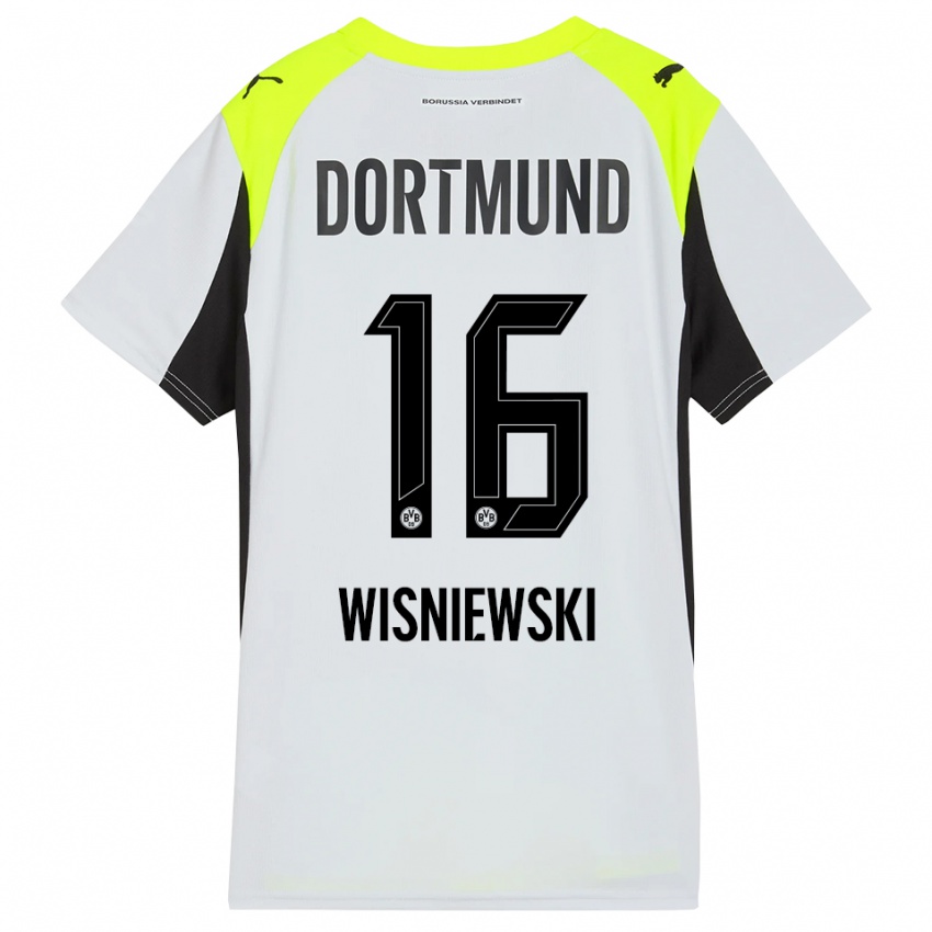 ילדים Lucy Wisniewski #16 צהוב פלואורסצנטי הרחק ג'רזי 2025/26 חולצה קצרה