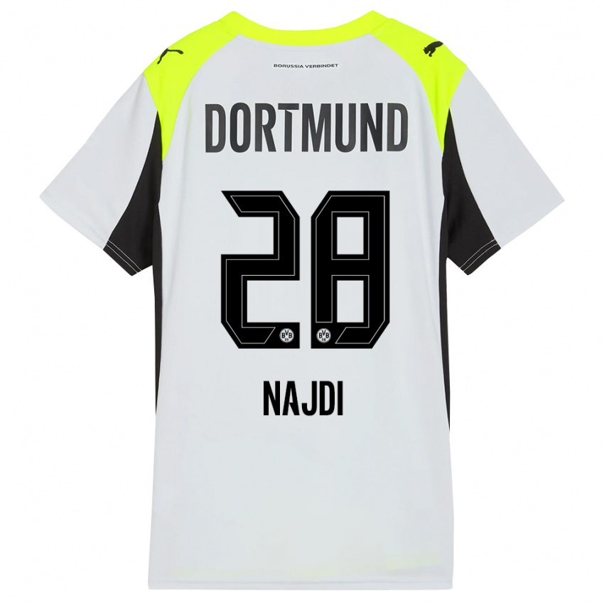 ילדים Ahmad Najdi #28 צהוב פלואורסצנטי הרחק ג'רזי 2025/26 חולצה קצרה