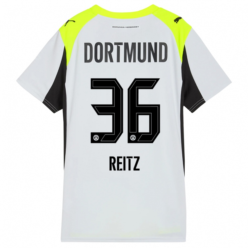 ילדים טוני רייץ #36 צהוב פלואורסצנטי הרחק ג'רזי 2025/26 חולצה קצרה