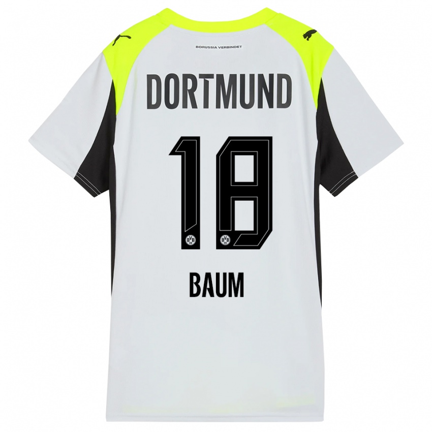 ילדים סלינה באום #18 צהוב פלואורסצנטי הרחק ג'רזי 2025/26 חולצה קצרה